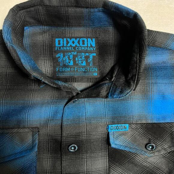 Dixxon Flannel Company 10th St Men's L Blue Black Plaid Button Up Shirt Cottage - Picture 3 of 10